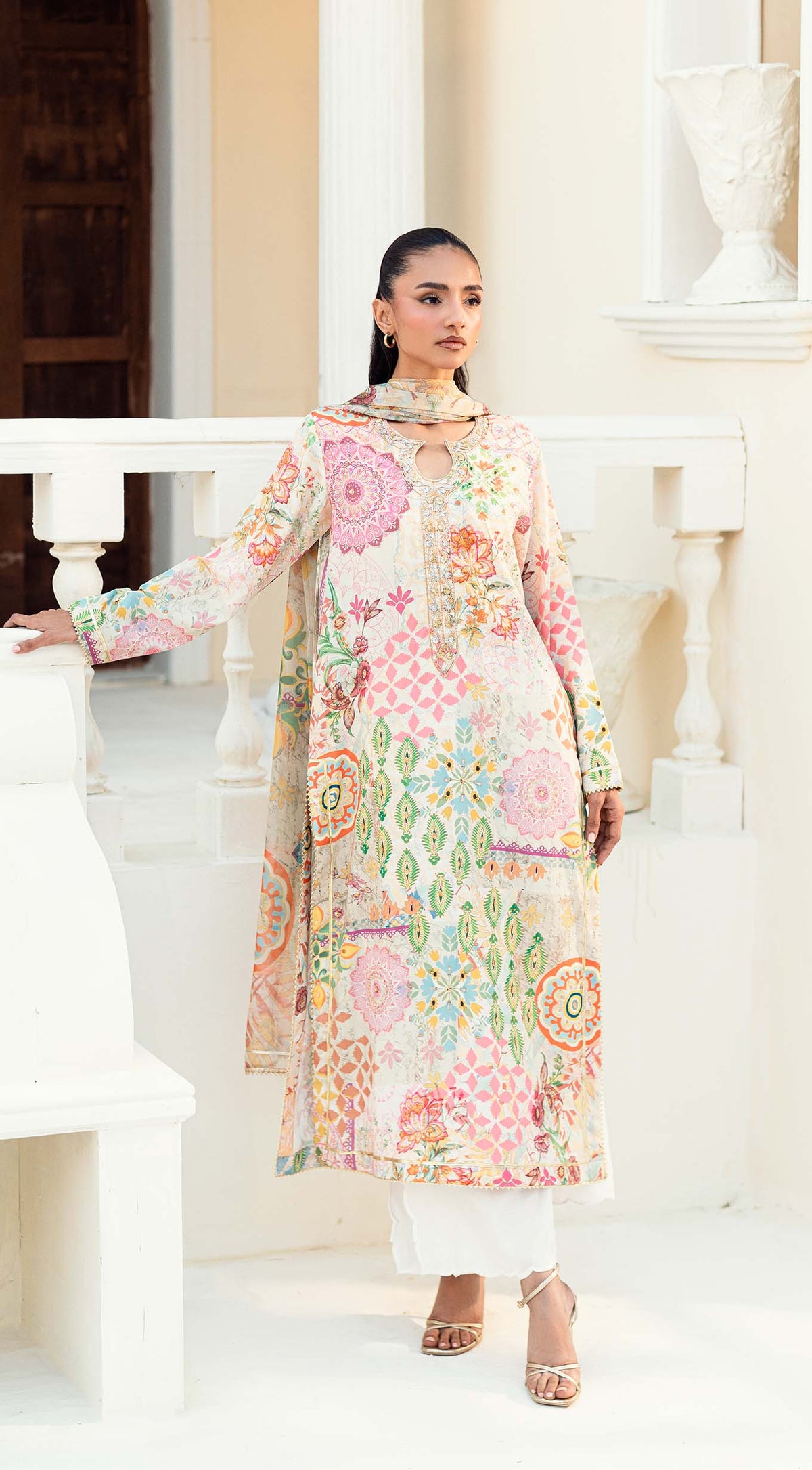 Esra | Printed Crepe Silk Cutdana Outfit | Sabeen Abbas