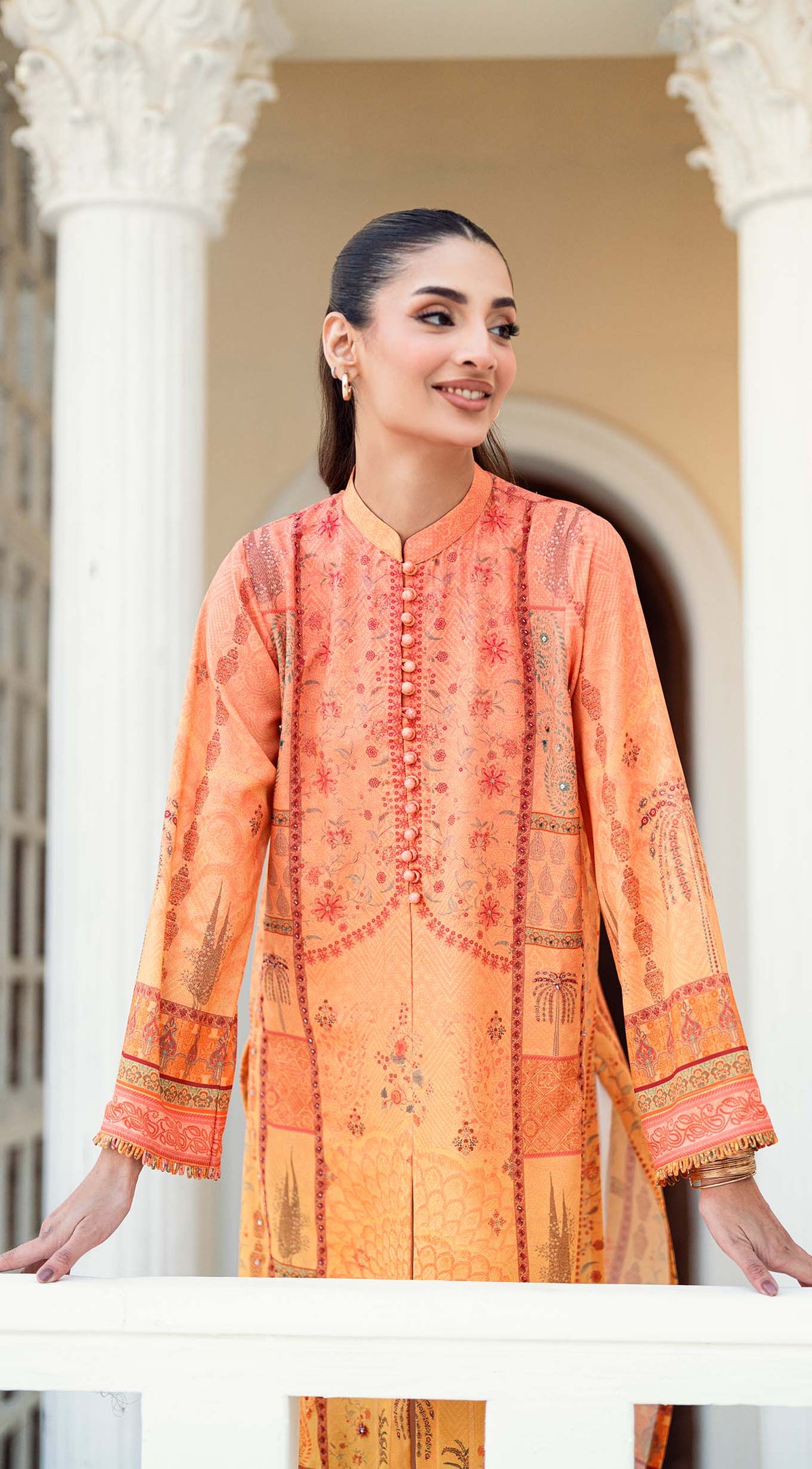 Sasha | Ombre Crepe Silk Kurta | Sabeen Abbas