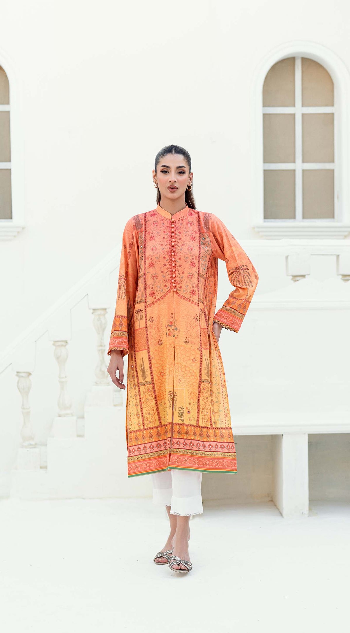 Sasha | Ombre Crepe Silk Kurta | Sabeen Abbas