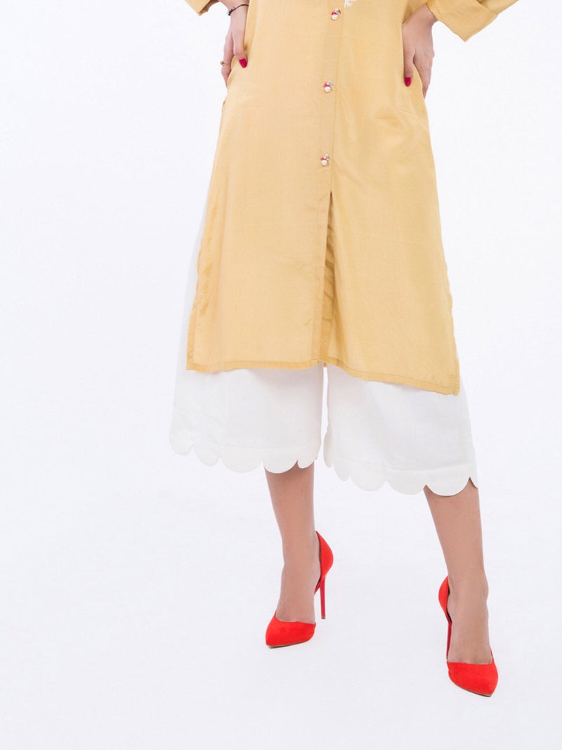 Cotton Scalloped Culottes